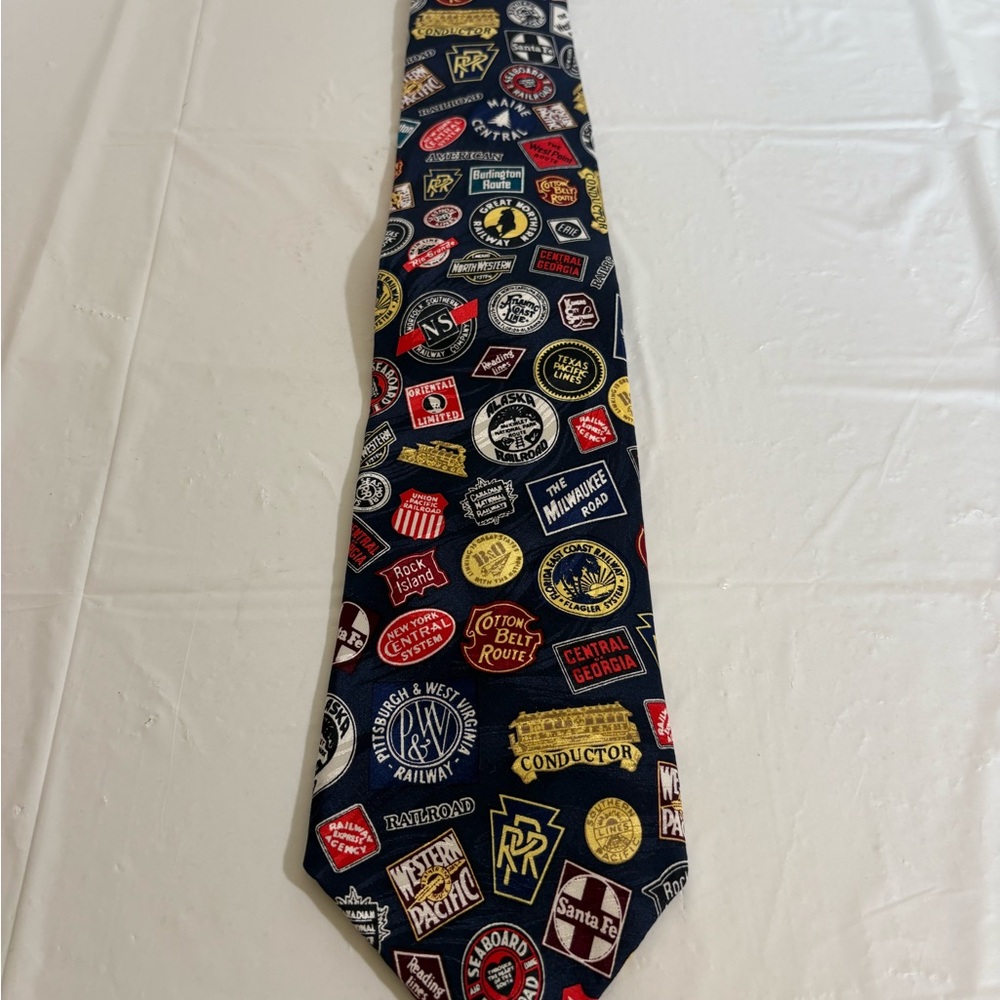 Vintage Railroad Logo Necktie All Silk